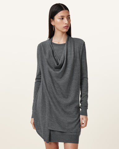 Drina Draped Wool Dress