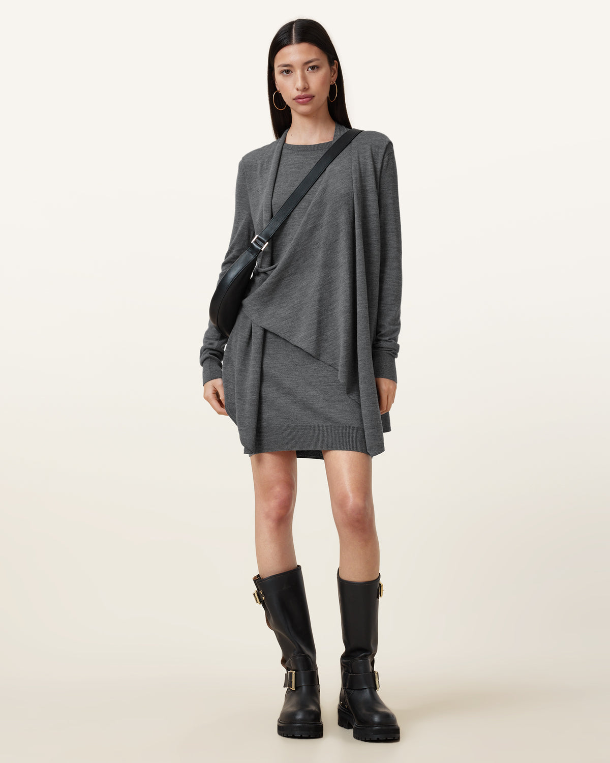 Drina Draped Wool Dress