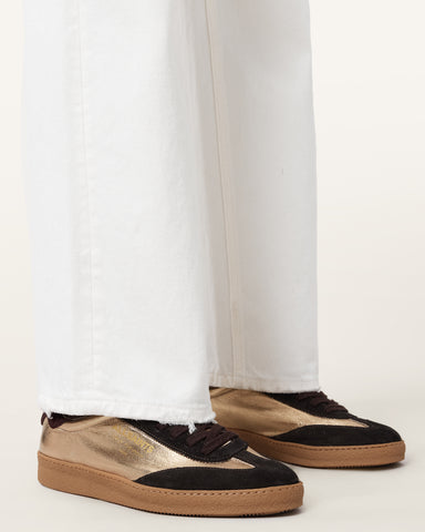 Thelma Metallic Leather Low Top Sneakers