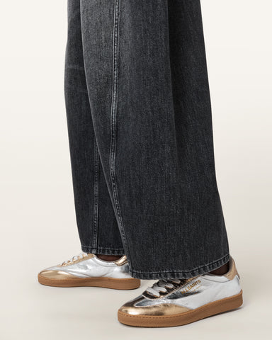 Thelma Metallic Leather Low Top Sneakers