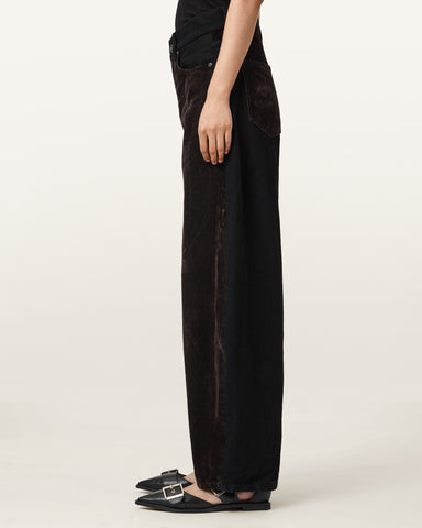 Helena Barrel Leg Flocked Jeans