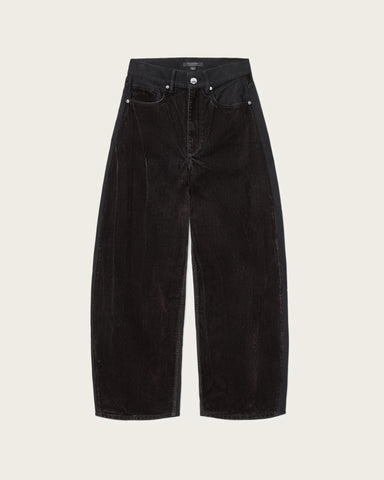 Helena Barrel Leg Flocked Jeans