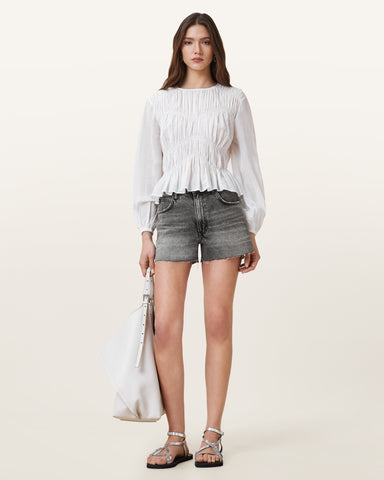 Tate High Rise Denim Shorts