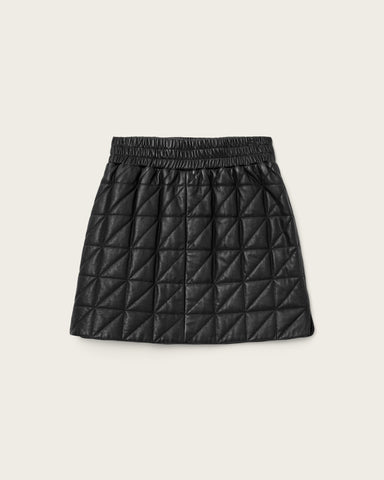 Carly Leather Quilted Skirt