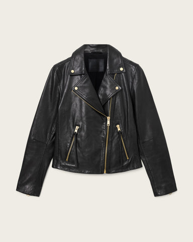 Dalby Slim Fit Leather Biker Jacket