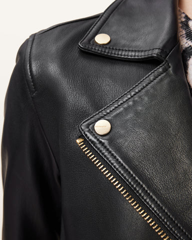 Dalby Slim Fit Leather Biker Jacket