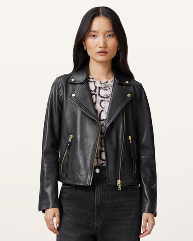 Dalby Slim Fit Leather Biker Jacket