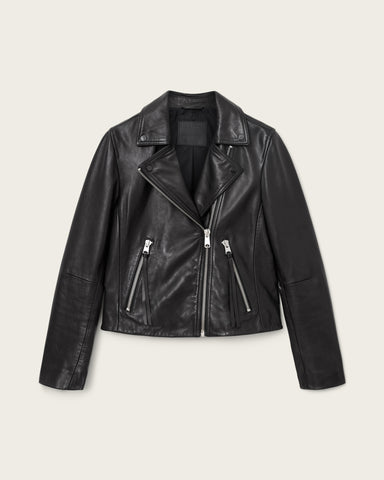 Dalby Slim Fit Leather Biker Jacket