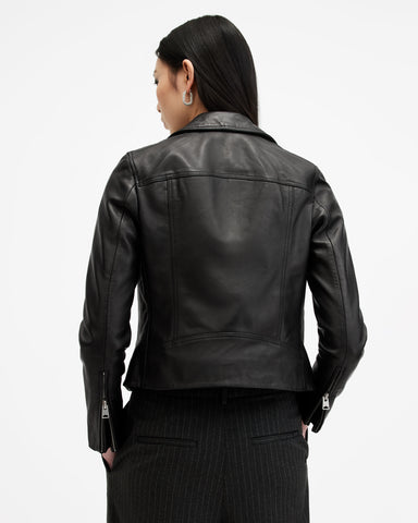 Dalby Slim Fit Leather Biker Jacket