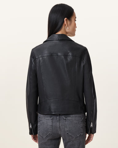 Dalby Slim Fit Leather Biker Jacket