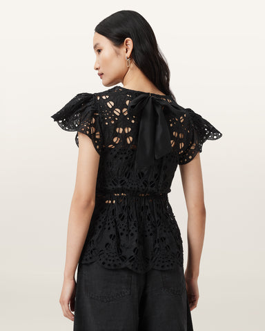 Meadow Embroidered Short Sleeve Top