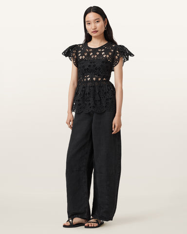 Meadow Embroidered Short Sleeve Top