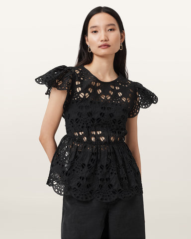 Meadow Embroidered Short Sleeve Top