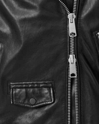 Billie Relaxed Fit Leather Biker Jacket