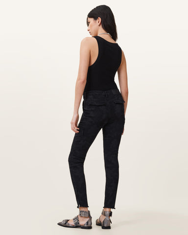 Duran Skinny Black Camo Cargo Jeans