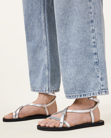 Tyla Metallic Leather Sandals