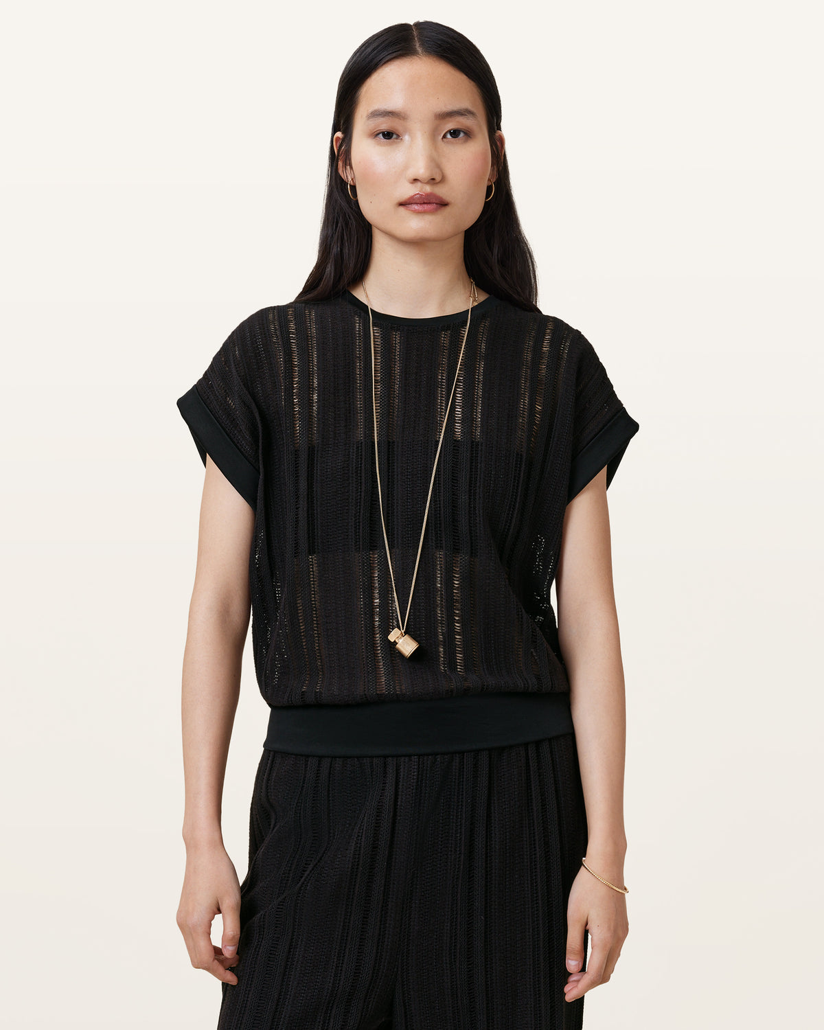 Giana Crochet Crew Neck Tank Top