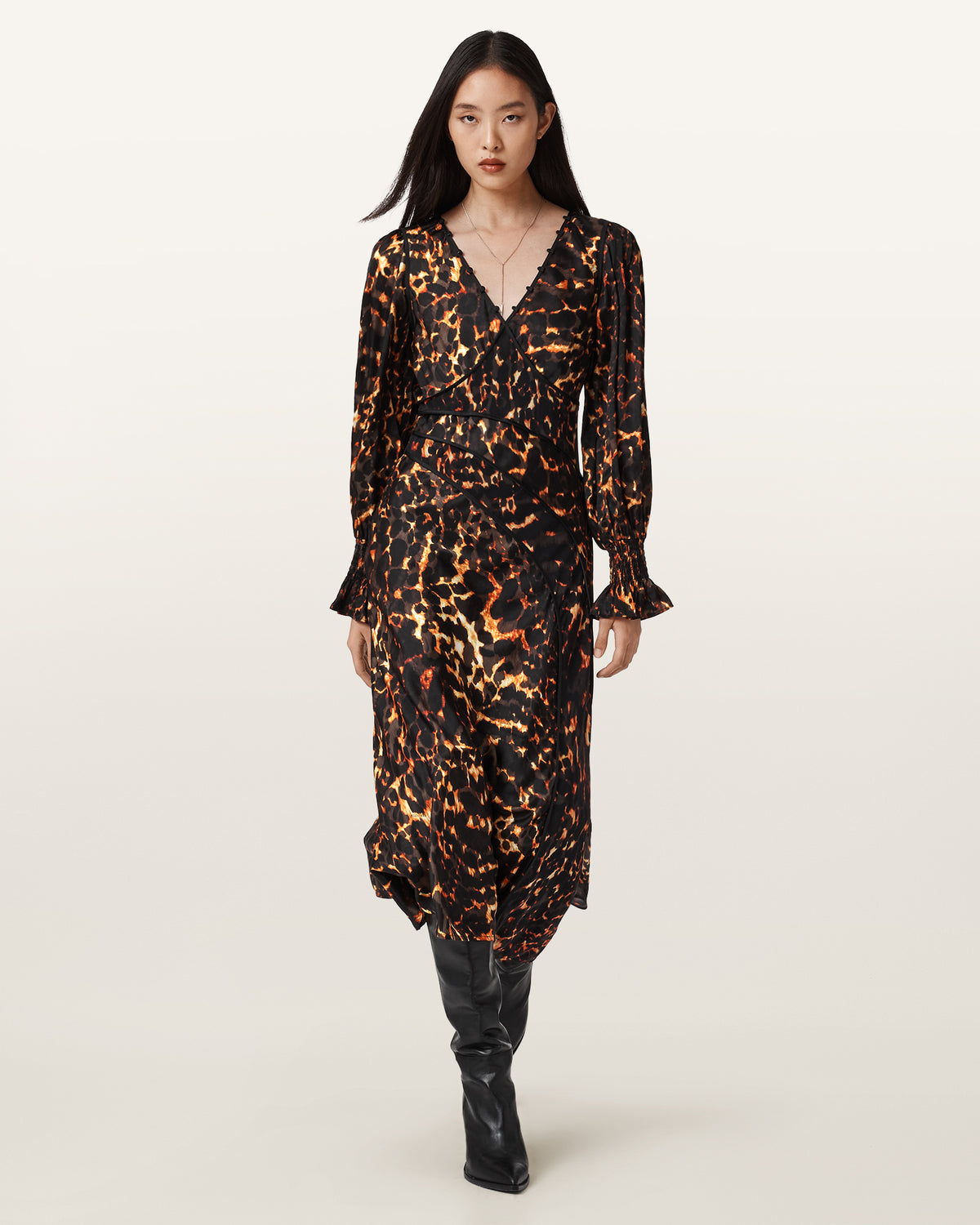 Danni Shirr Midi Dress