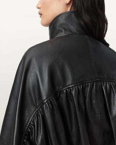 Felda Leather Bomber Jacket