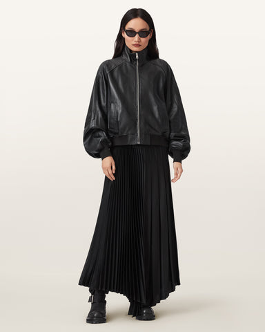 Felda Leather Bomber Jacket