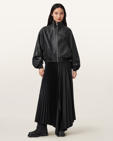 Felda Leather Bomber Jacket