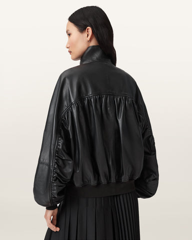 Felda Leather Bomber Jacket