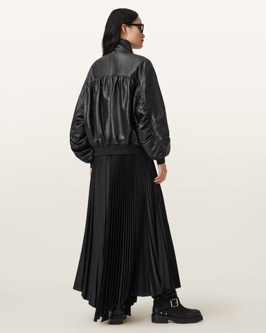 Felda Leather Bomber Jacket