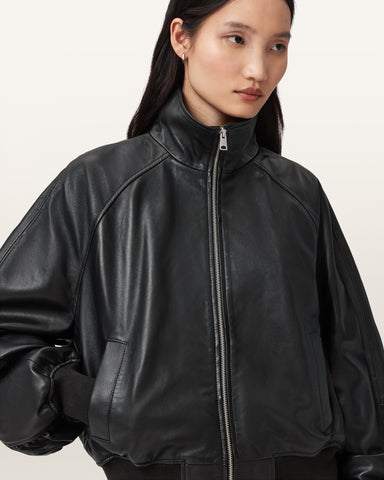 Felda Leather Bomber Jacket