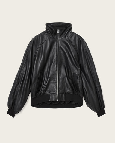Felda Leather Bomber Jacket