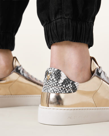 Shana Snake Print Low Top Leather Sneakers