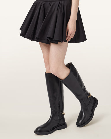 Escher Chain Leather Rider Boots