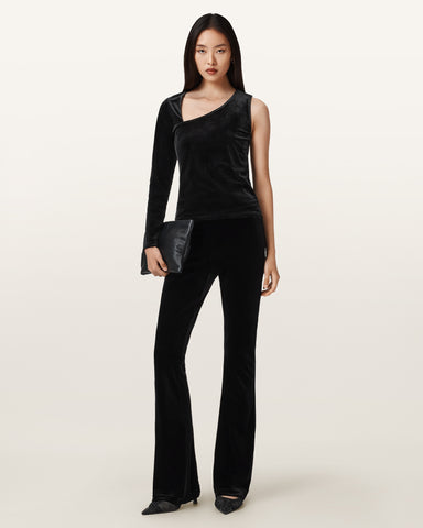 Ari Asymmetric Velvet Top