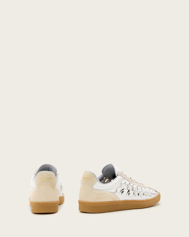 Velma Low Top Round Toe Woven Leather Sneakers