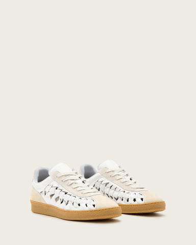 Velma Low Top Round Toe Woven Leather Sneakers