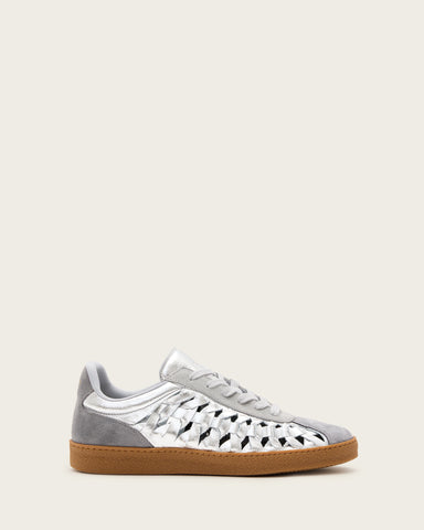 Velma Low Top Round Toe Woven Leather Sneakers