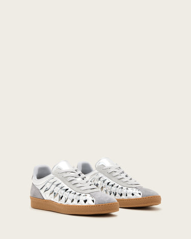 Velma Low Top Round Toe Woven Leather Sneakers