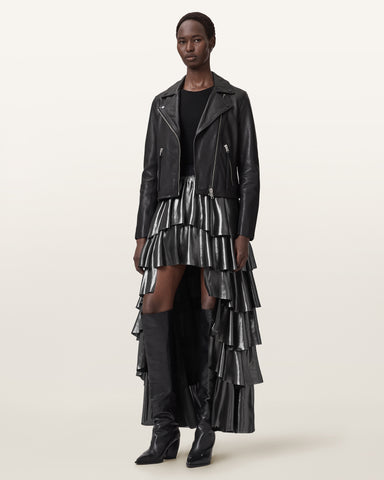 Cavarly Metallic Maxi Skirt