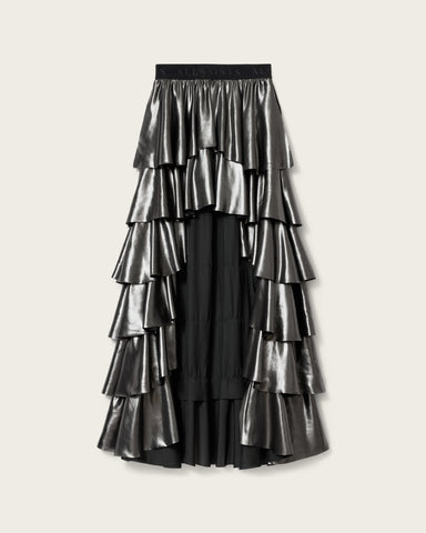 Cavarly Metallic Maxi Skirt
