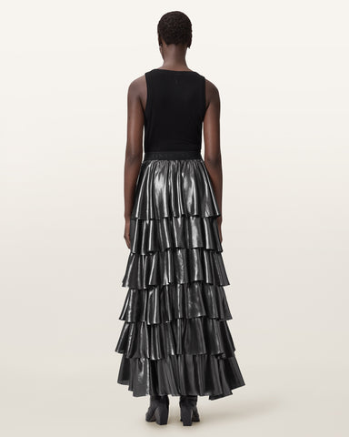 Cavarly Metallic Maxi Skirt