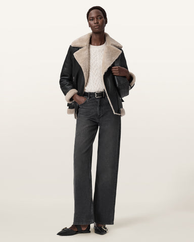 Sola Shearling Biker Jacket