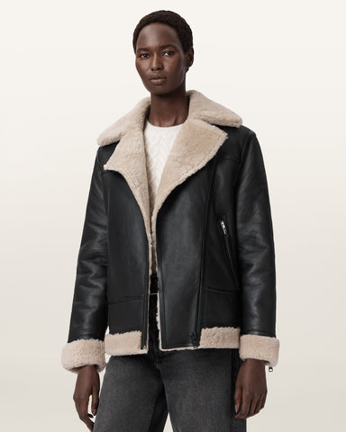 Sola Shearling Biker Jacket