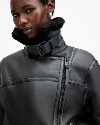 Sola Shearling Biker Jacket