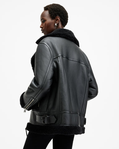Sola Shearling Biker Jacket