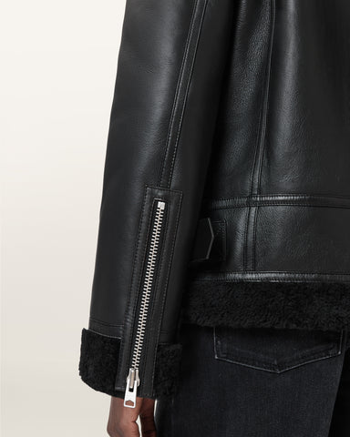 Sola Shearling Biker Jacket