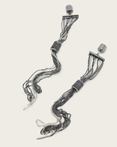 Fleur Two Tone Chain Earrings