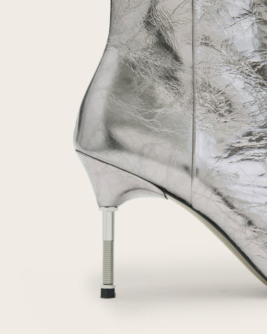 Natasha Pointed Metallic Leather Boots