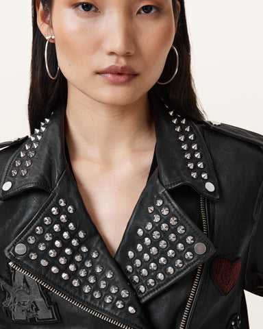 College Leather Biker Jacket