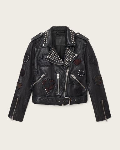 College Leather Biker Jacket