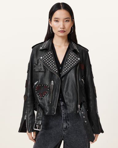 College Leather Biker Jacket