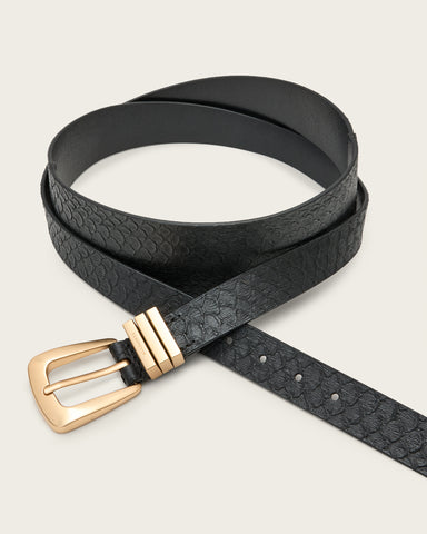 Harper Snake Effect Leather Belt
